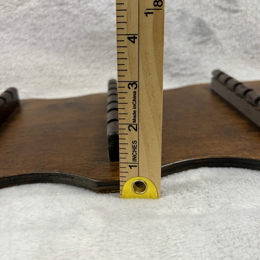 Vintage Wooden Wall Mount Spoon Display Rack 4 Tier Holds 24 Spoons Carved